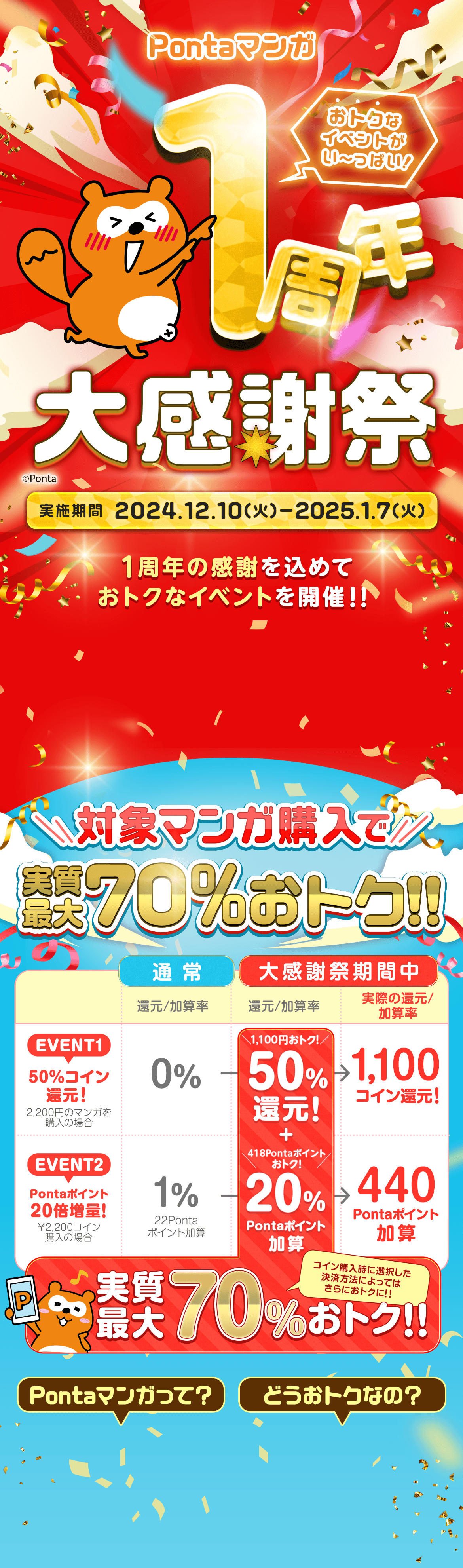 Pontaマンガ 1周年大感謝祭
